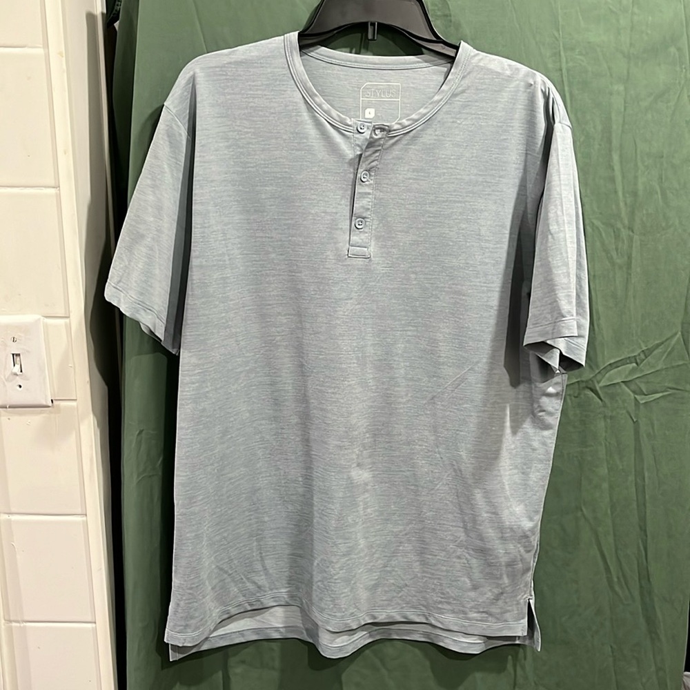 Men short sleeve shirt by Stylus size L mint green